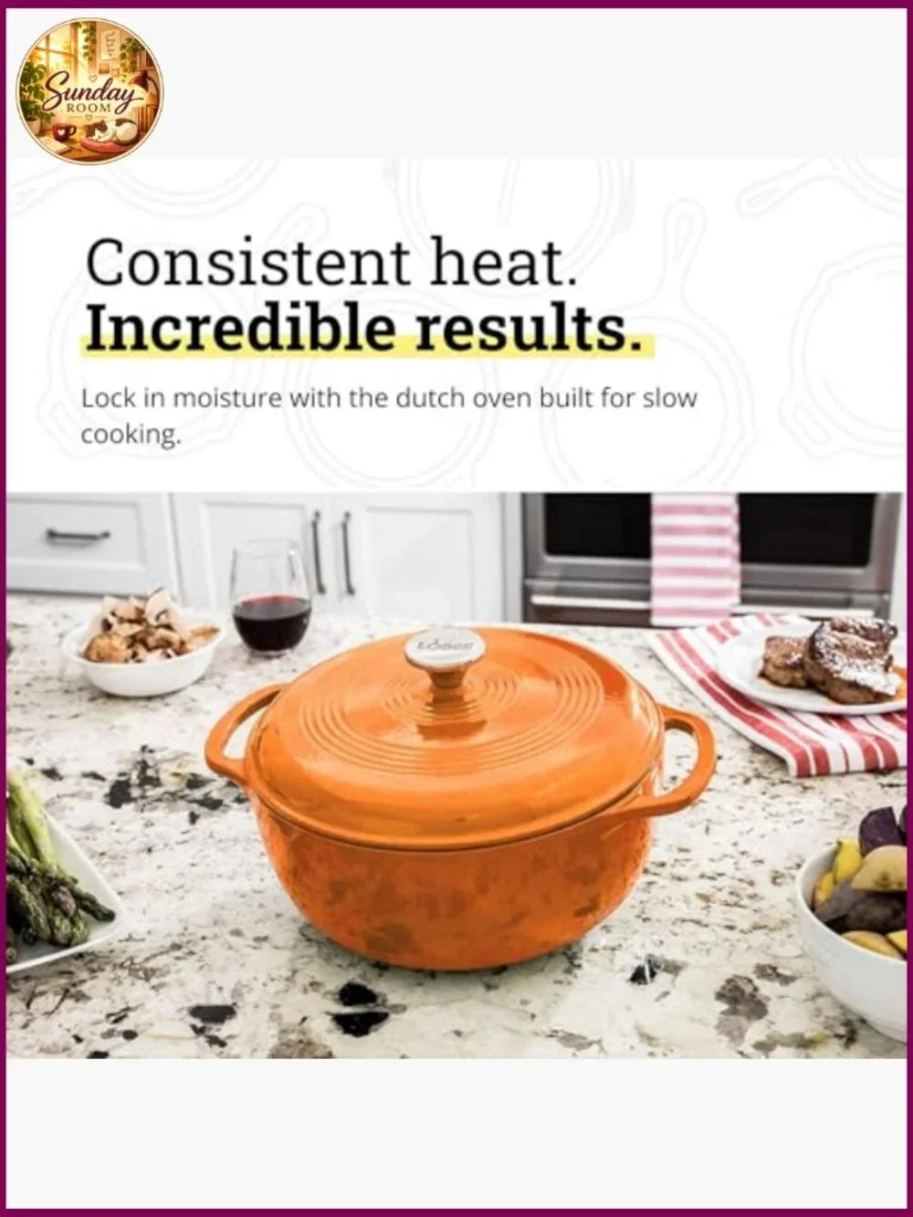 Essential Enamel Cast Iron Dutch Oven 6 Qt - Bread Baking, Braising & Slow